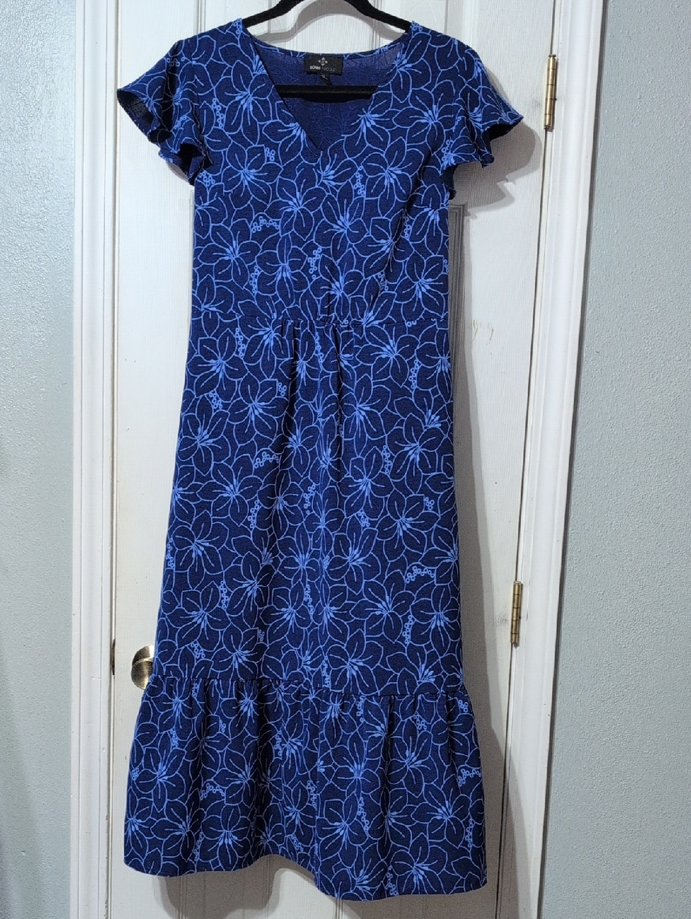 Ronni Nicole Royal Blue and Light Blue Floral Dress